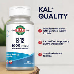 KAL Vitamin B12 energy-and-metabolism focus showing potential daily support.