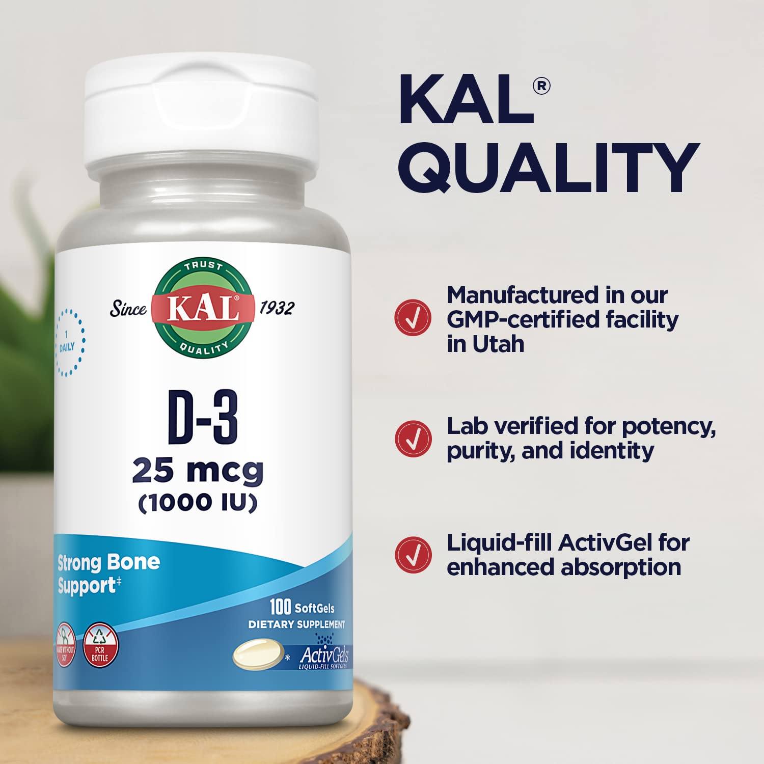 Closeup of the D3 label showing 1000 IU potency.