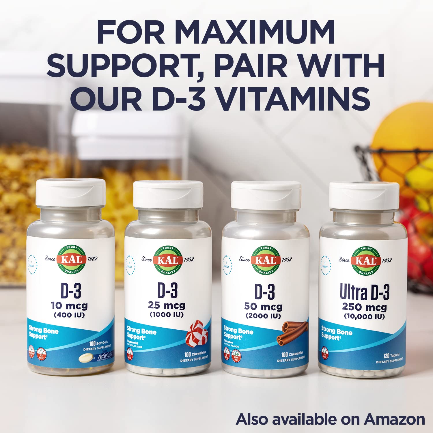 KAL Vitamin K2 MK7 ActivMelt 60 servings provides a ready routine.