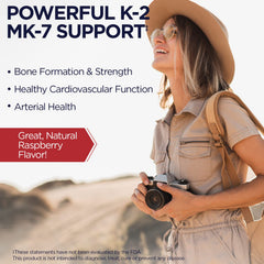 KAL Vitamin K2 MK7 ActivMelt raspberry flavor highlights pleasant taste during supplementation.