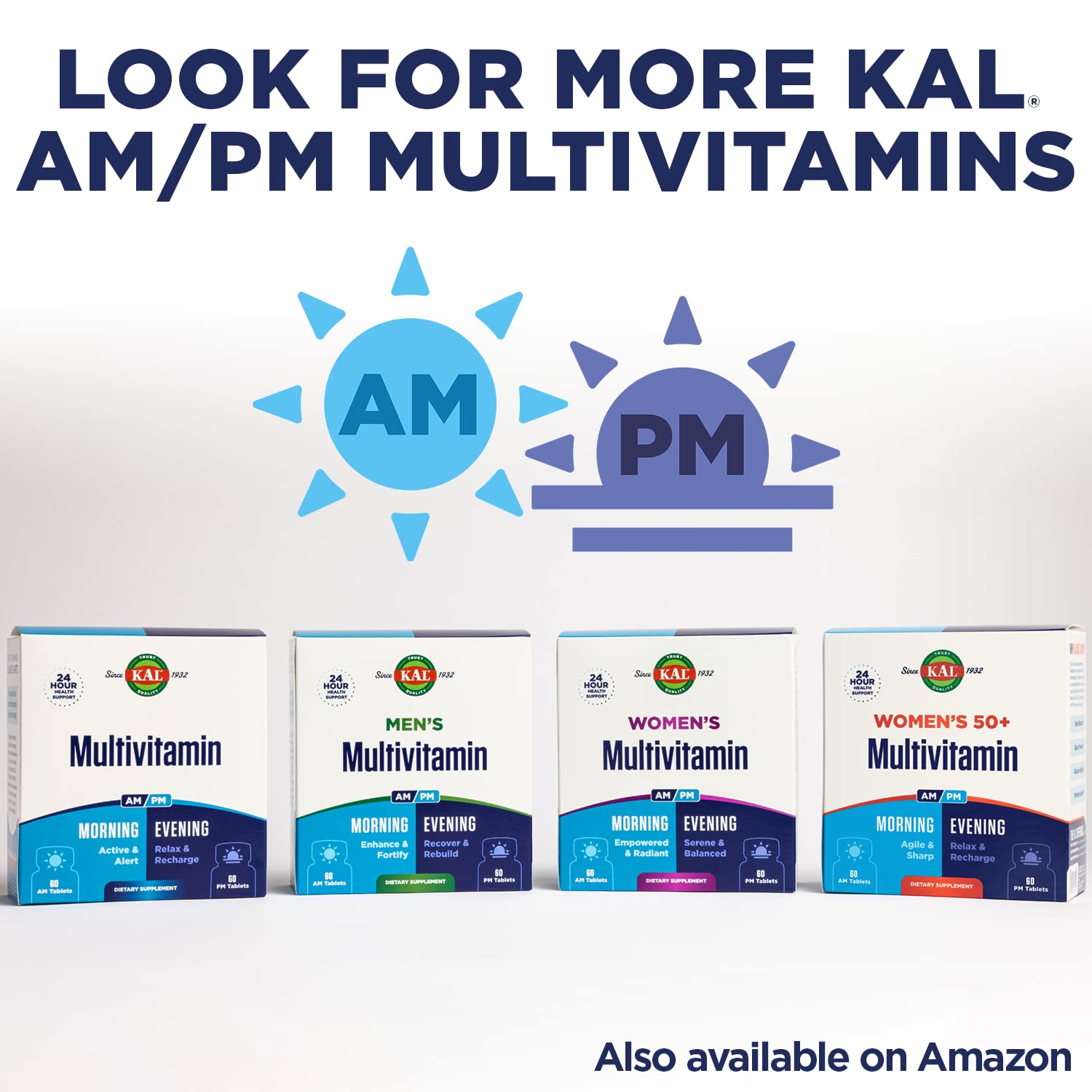 KAL Women's Multivitamin AM/PM vegan formula bottle nourishing health
