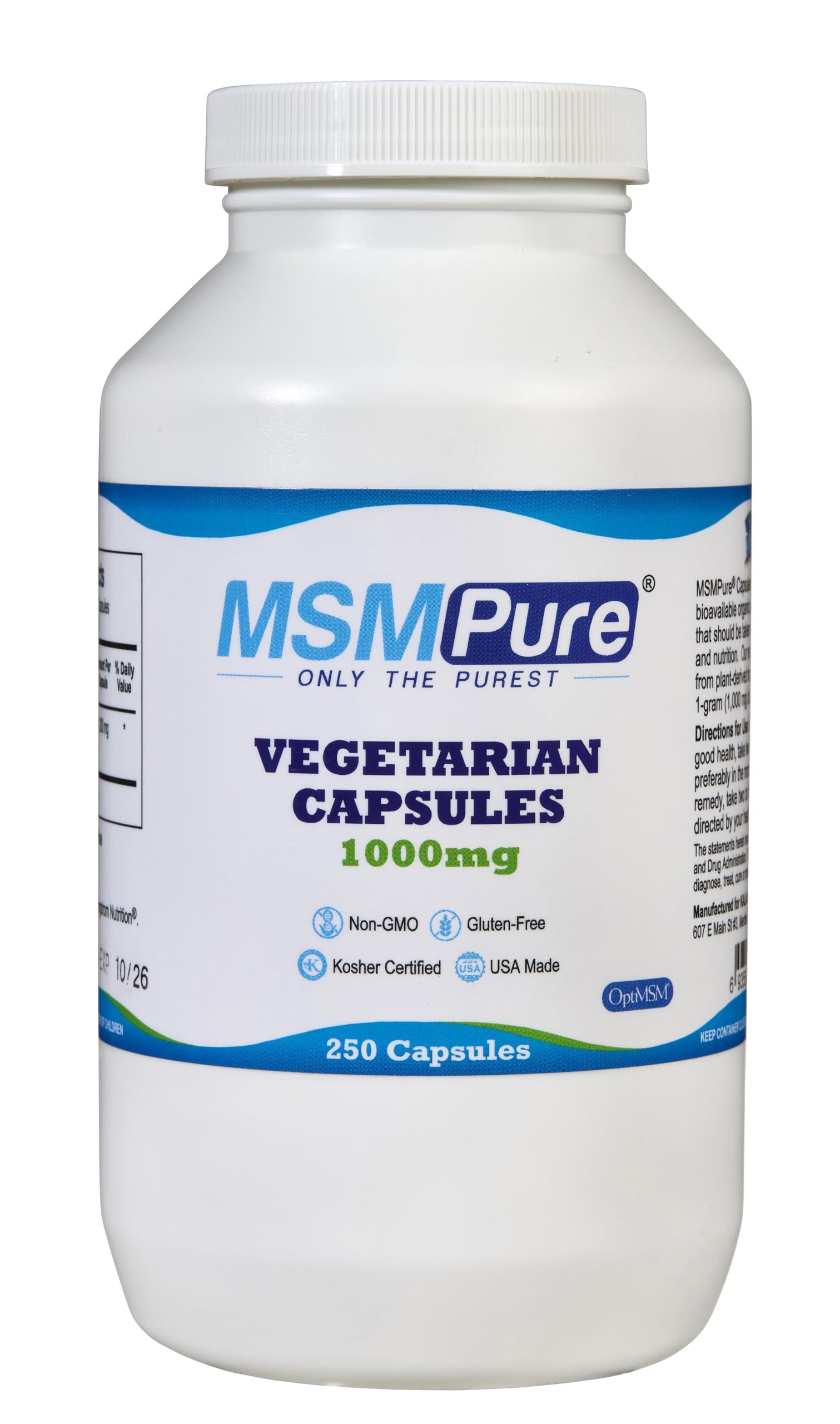 KALA HEALTH MSMPure bottle front highlighting joint and skin support.