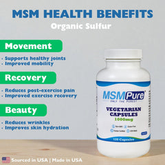 KALA HEALTH MSMPure capsules closeup showing smooth, tasteless daily supplement.