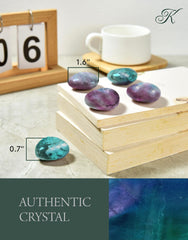 KALIFANO fluorite heart carving in a calming meditation scene