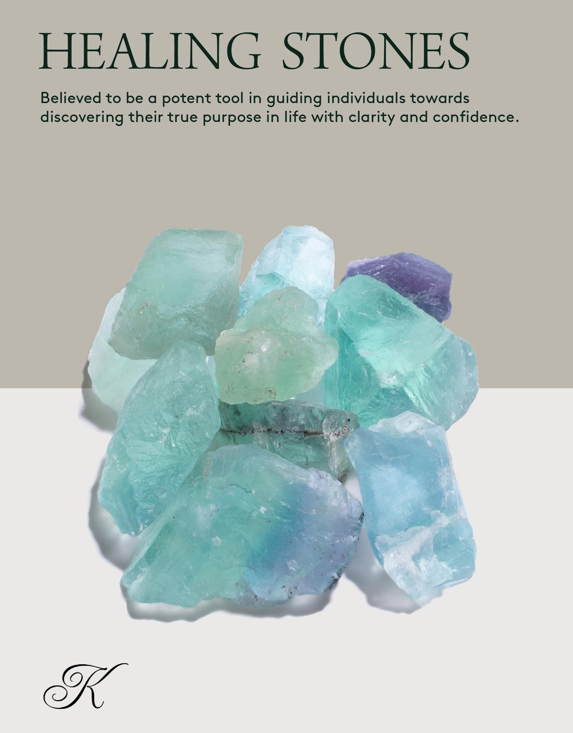 KALIFANO fluorite raw crystal close-up texture and color bands