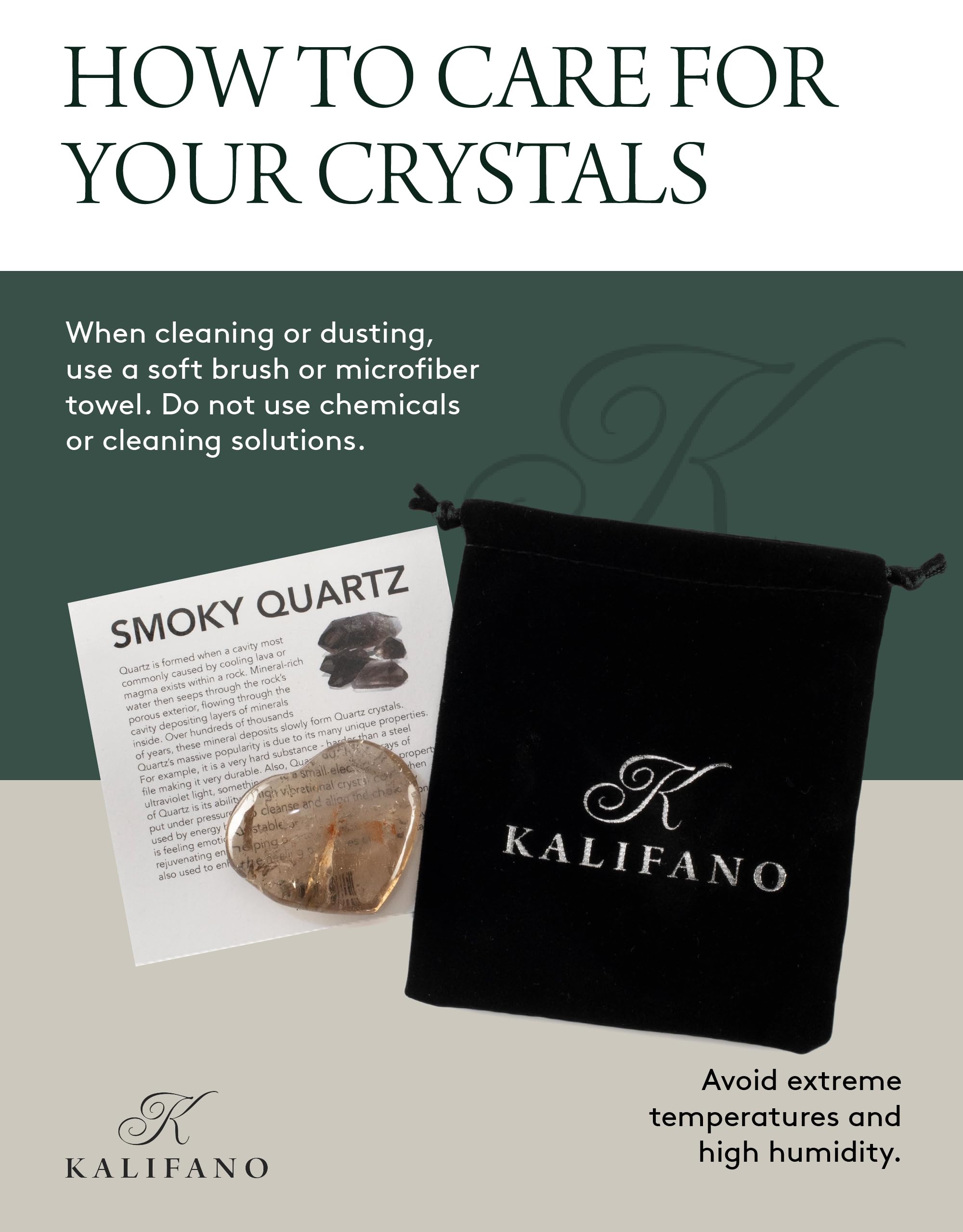 Kalifano handcrafted crystal artwork adds calming decor to your space