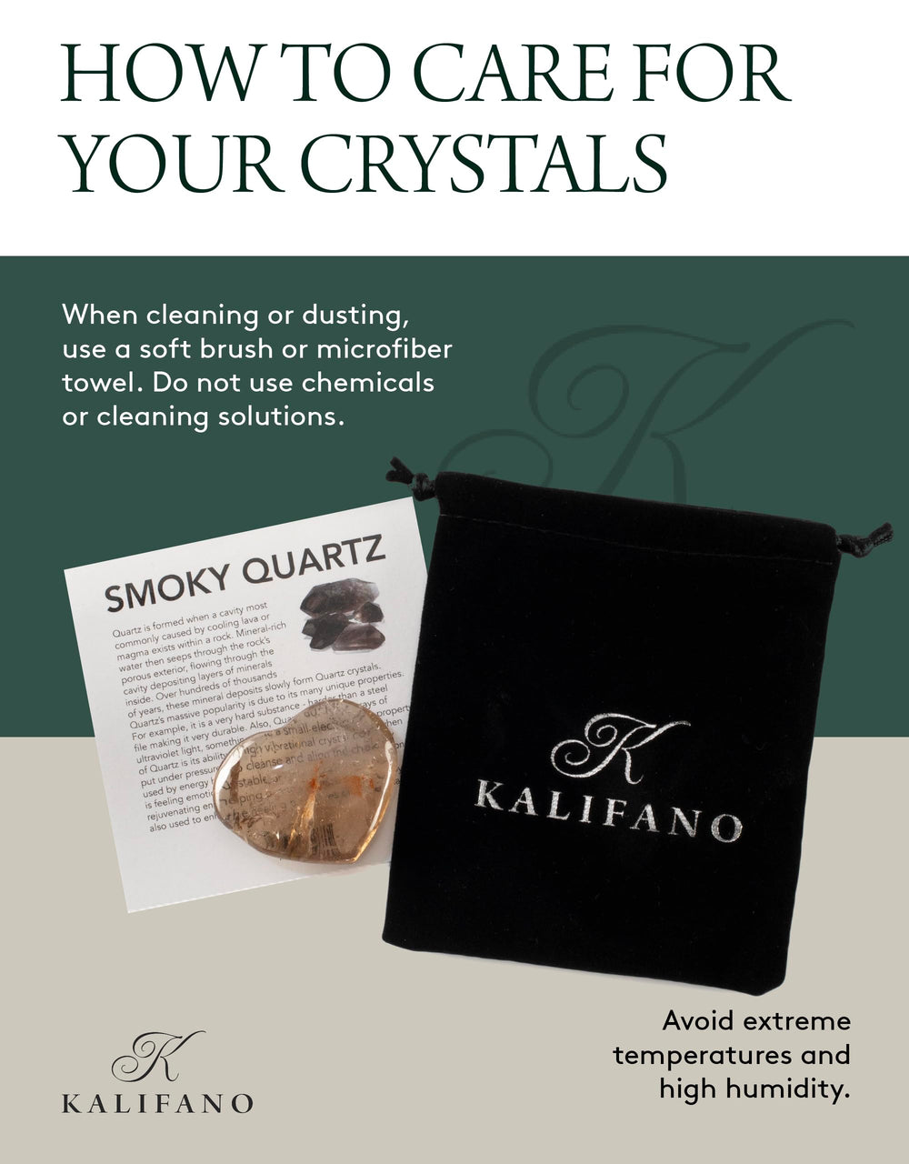 Kalifano handcrafted crystal artwork adds calming decor to your space