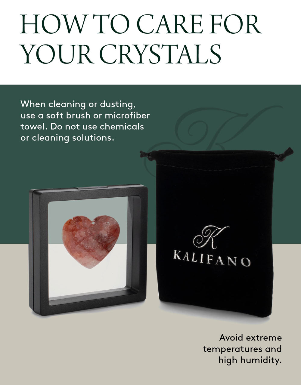 Kalifano heart carving gem in hand for easy placement at home