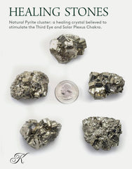 KALIFANO pyrite cluster close-up shows natural facets and sparkle.