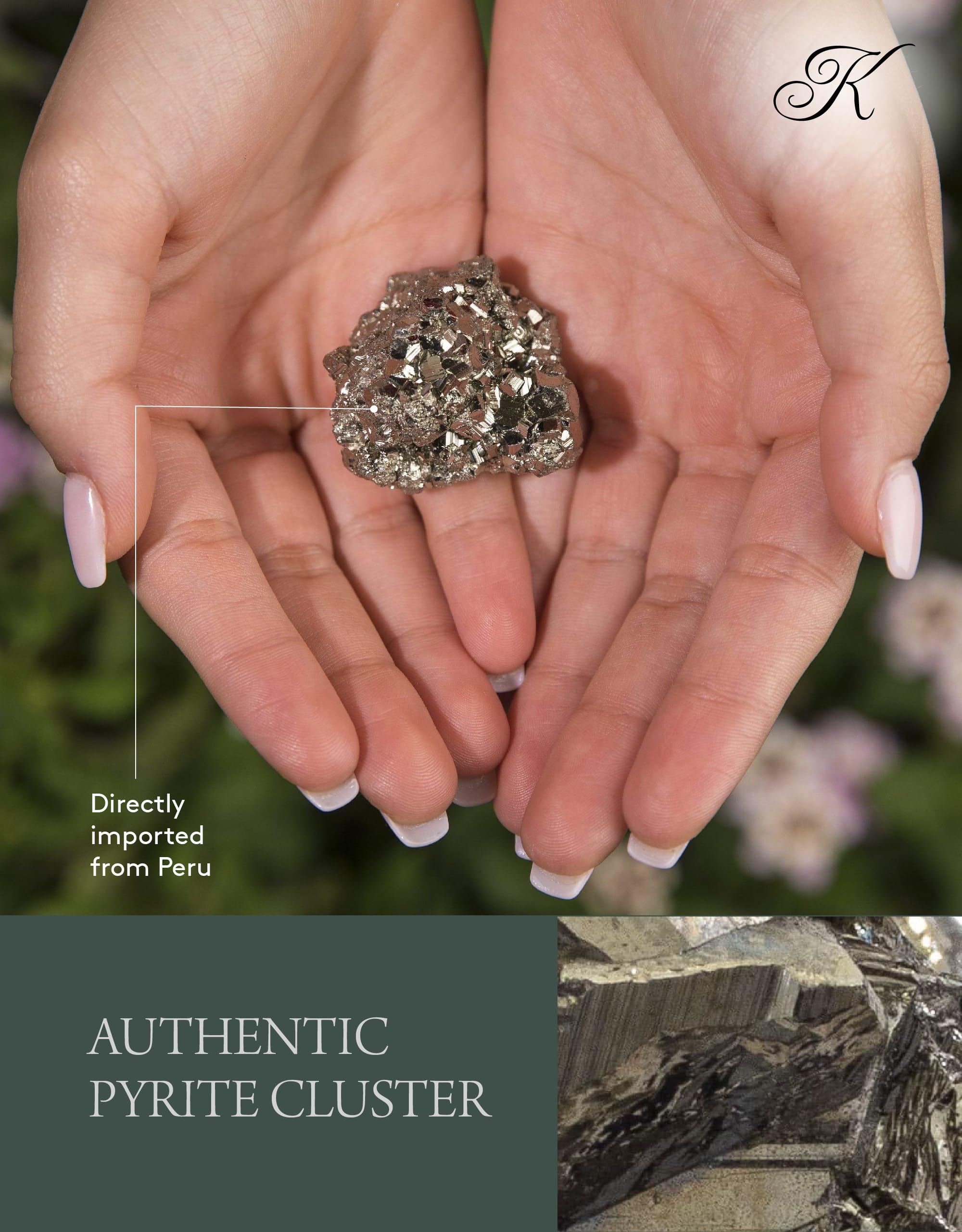 KALIFANO pyrite cluster on stand emphasizes size and presence.