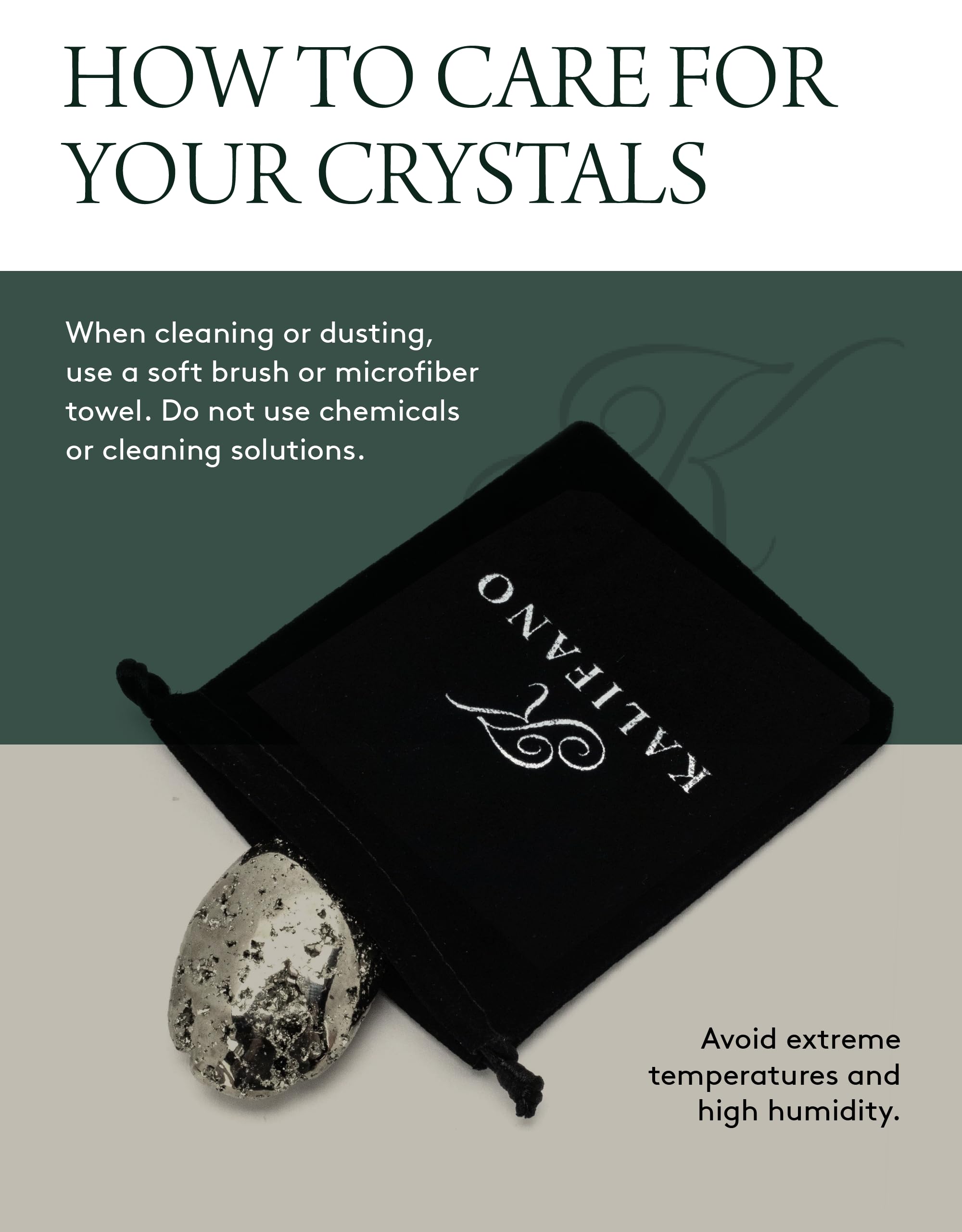 KALIFANO pyrite palm stone arranged on an altar for mindful decor.