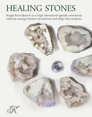 Kalifano quartz geode with information card inside for authentic decor