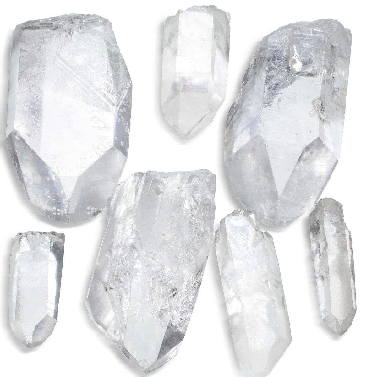 KALIFANO quartz points bundle close-up with varied sizes for focus and energy work