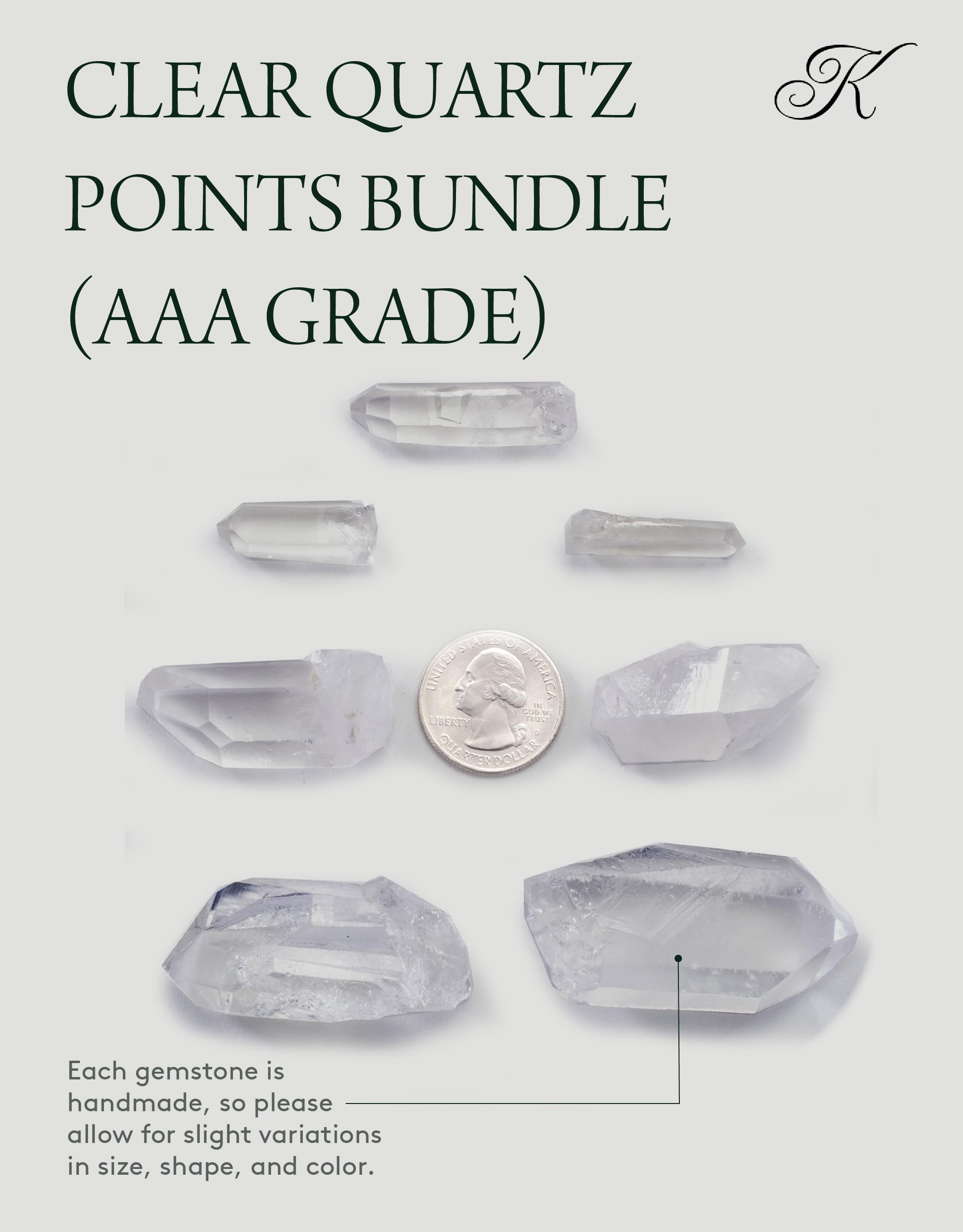 KALIFANO information card included with quartz points for crystal education