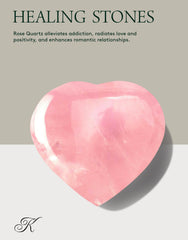 Kalifano Rose Quartz Heart with information card aids mindful rituals