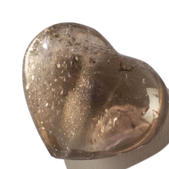 Kalifano smoky quartz heart carving glowing with warmth for focus and calm