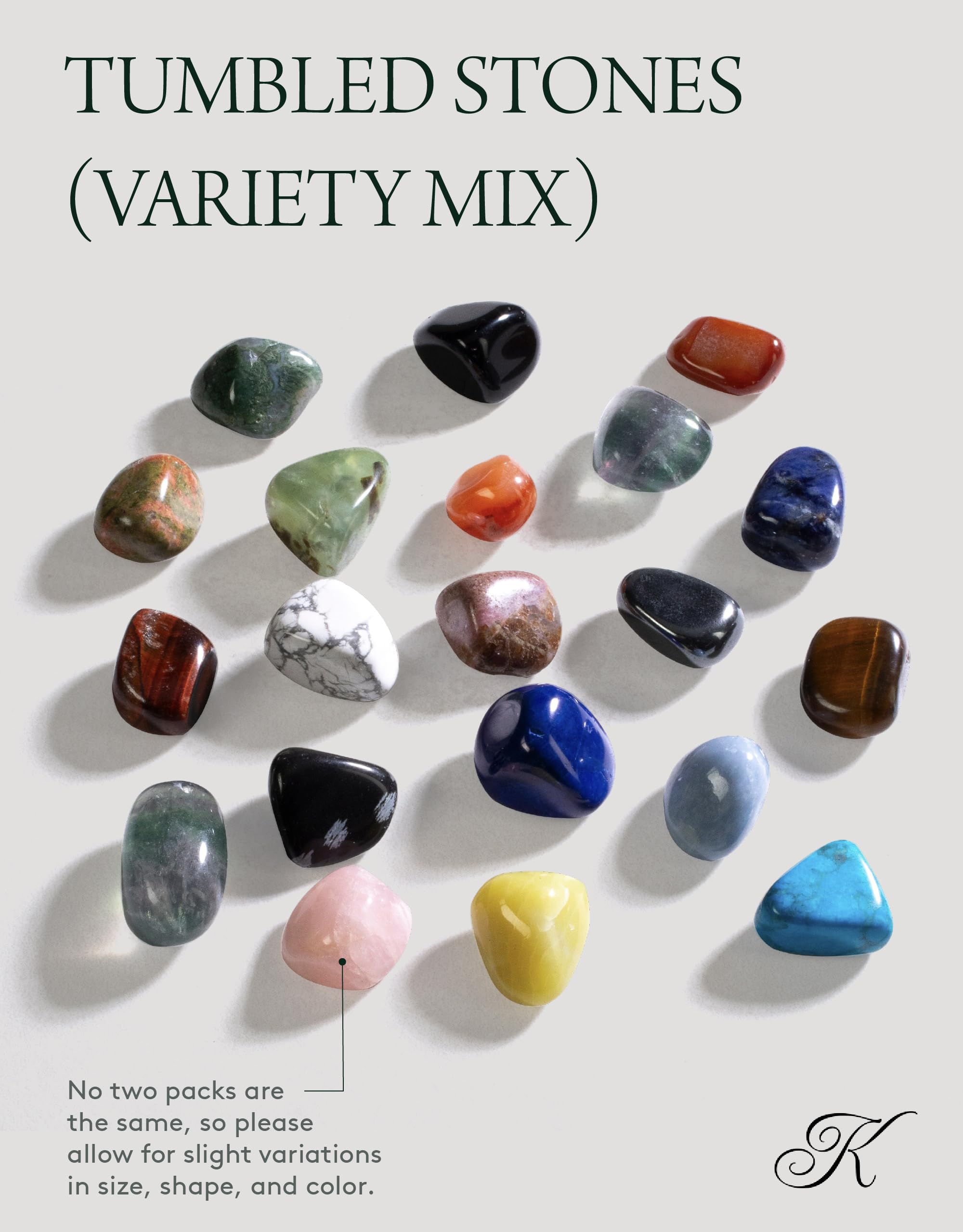 Kalifano stones in hand evoke tactile detail for crafts and displays.