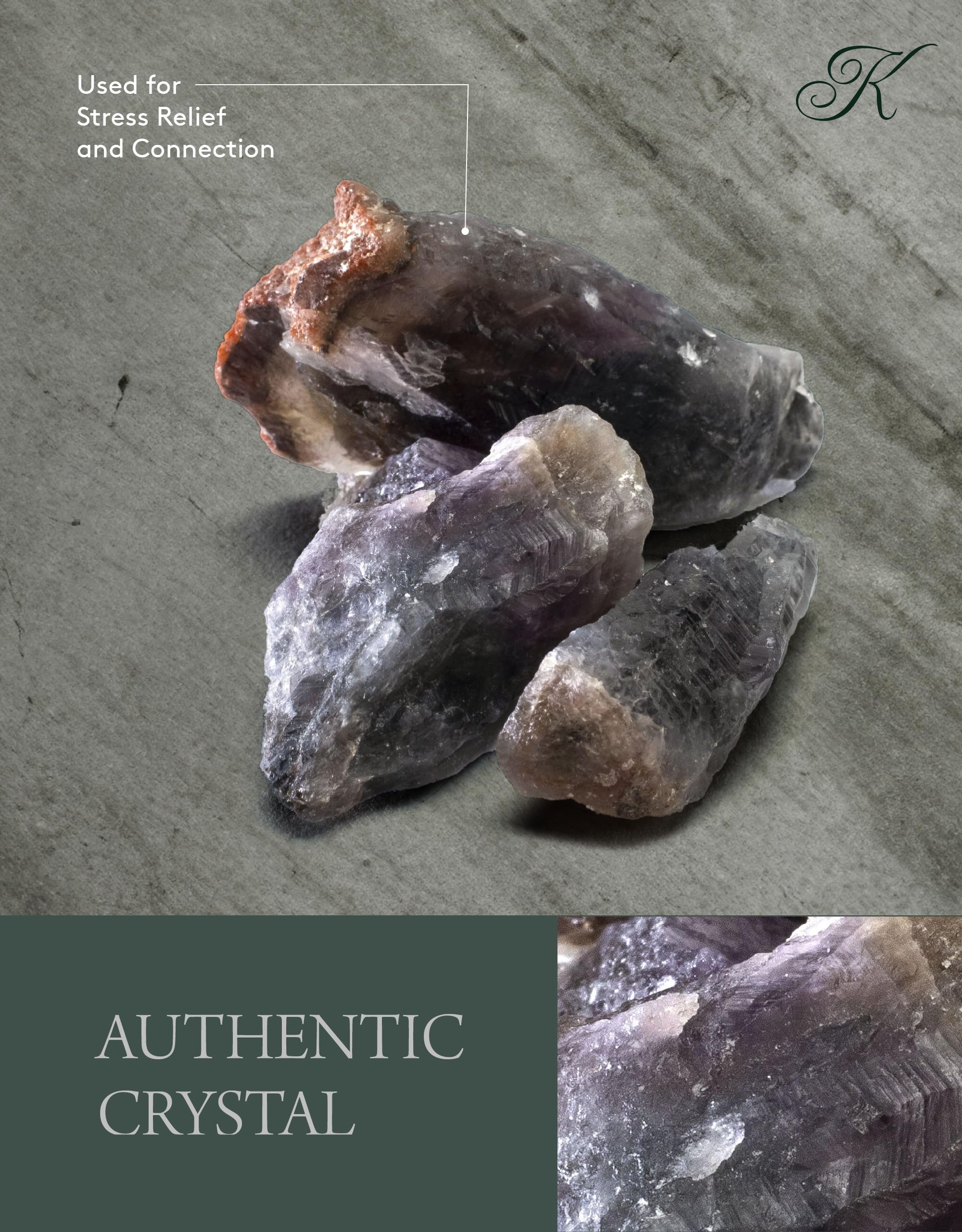KALIFANO Super 7 amethyst and quartz cluster with calming potential.