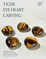 KALIFANO Tiger's Eye Heart handcrafted crystal for home display.