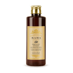 Kama Ayurveda Sweet Almond Oil 200ml bottle for skin hydration.