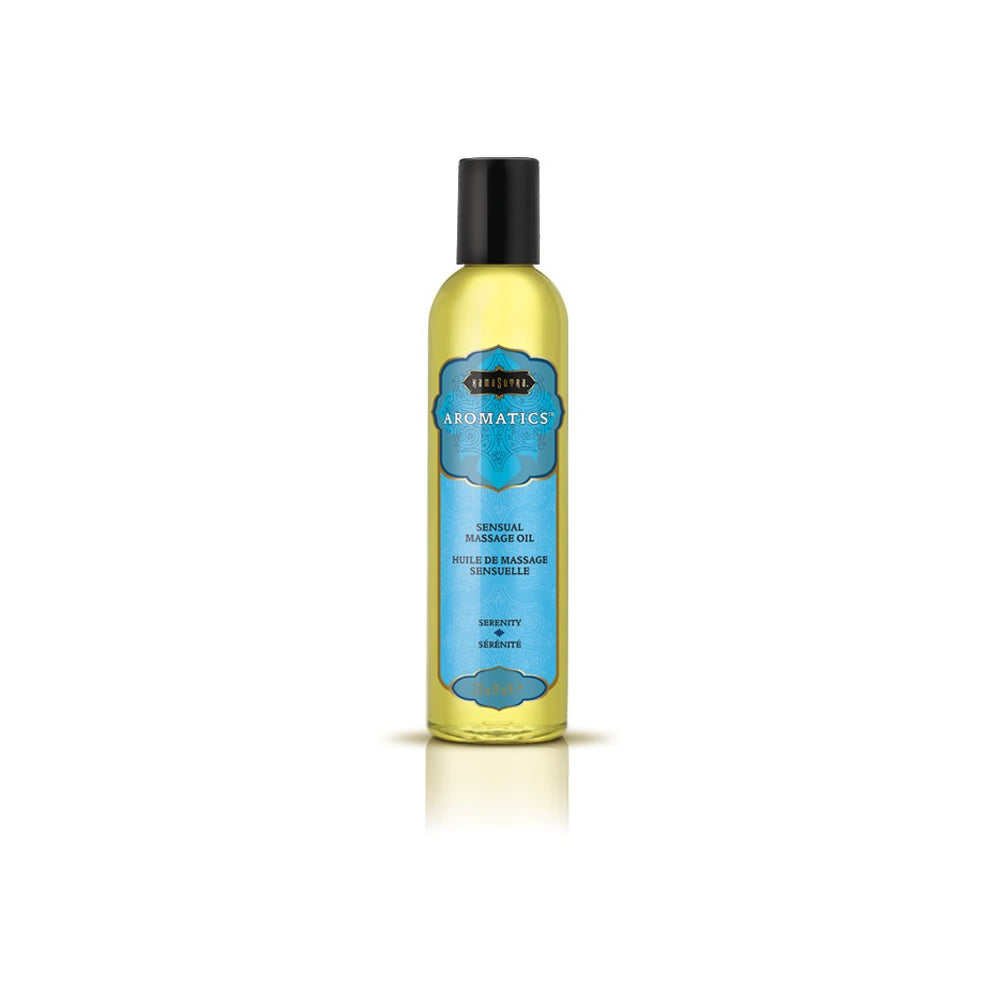 KAMA SUTRA Aromatics Massage Oil Serenity bottle for a relaxing full-body massage.