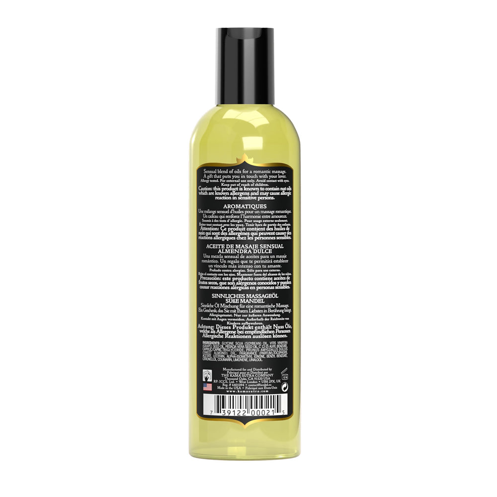 KAMA SUTRA Aromatics Sweet Almond oil being poured for a relaxing massage