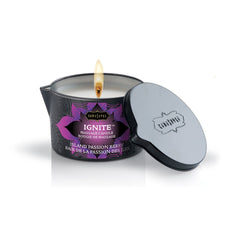 KAMA SUTRA Ignite Island Passion Berry candle melts into nourishing massage oil