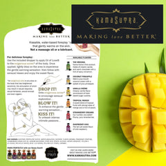 Kama Sutra Oil of Love Tropical Mango dropper for precise application.
