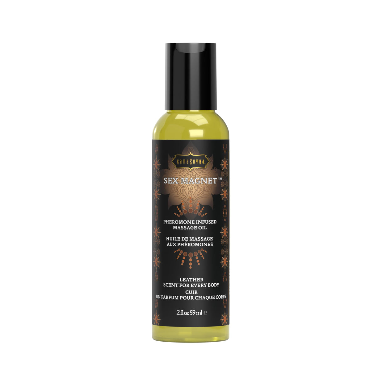 Kama Sutra Sex Magnet Pheromone Massage Oil bottle for a full-body, long-lasting massage