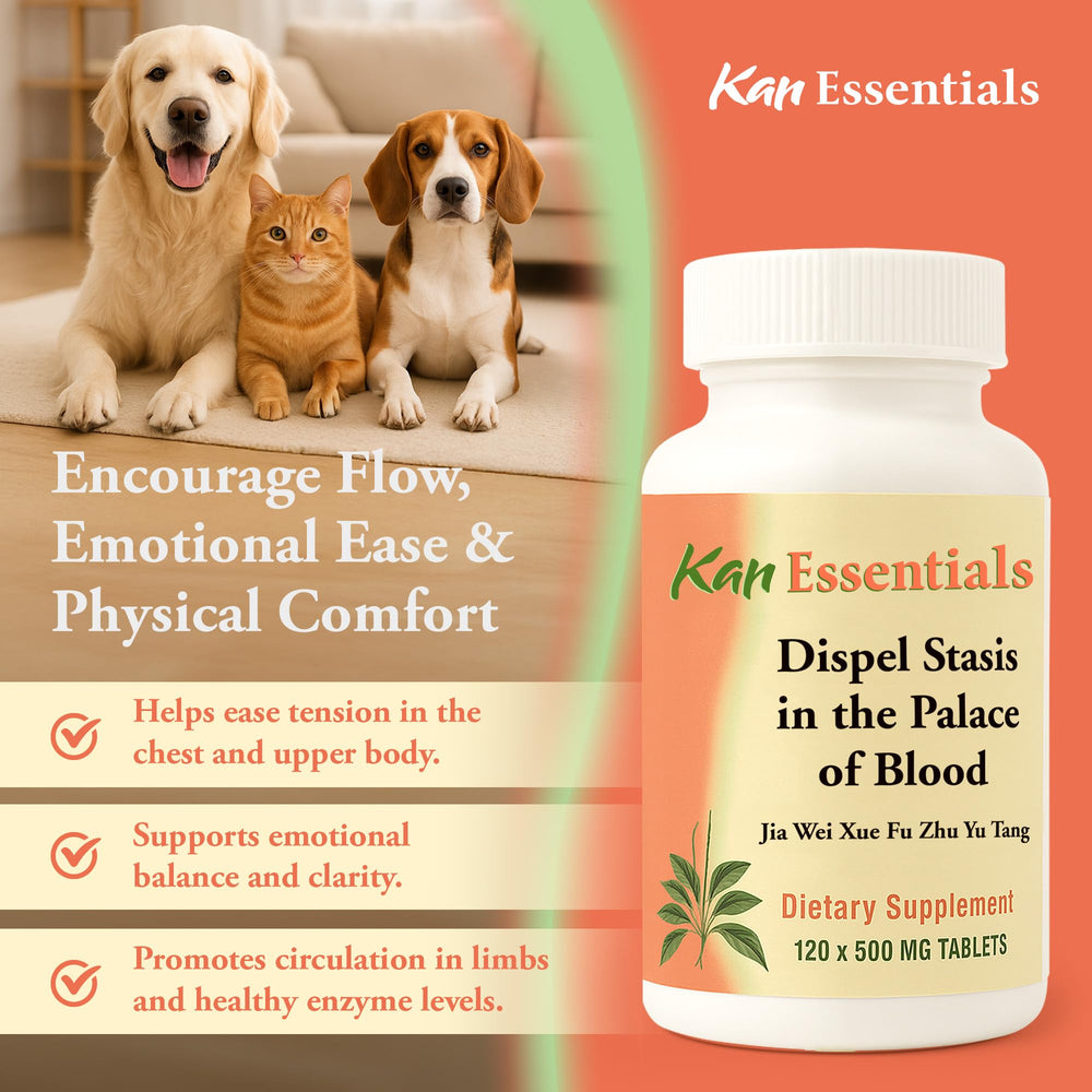 Kan Herb Dispel Stasis calming for pets with restlessness.