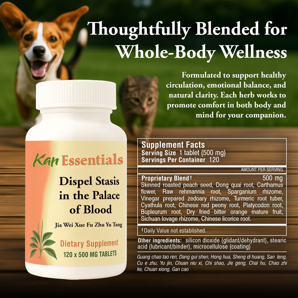 Kan Herb Dispel Stasis ingredients showcase herbal blend for vitality.