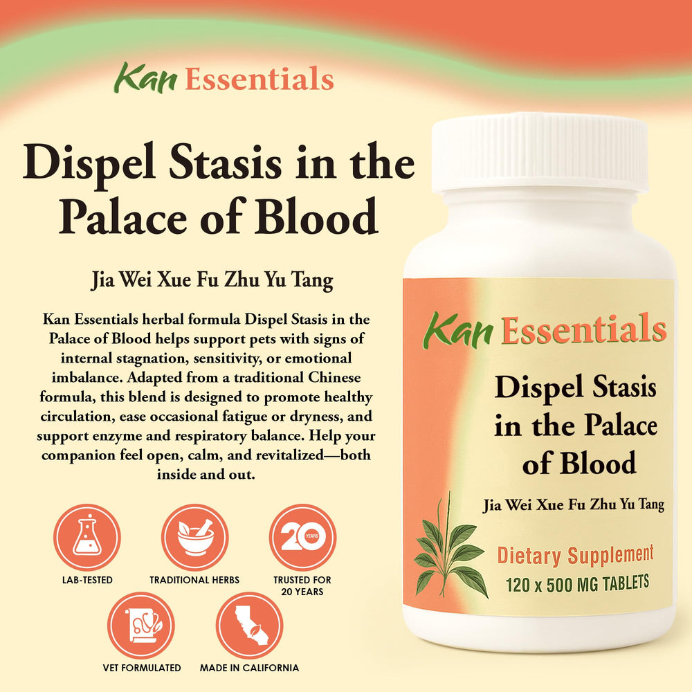 Kan Herb Dispel Stasis tablets for easy dosing and calming support.