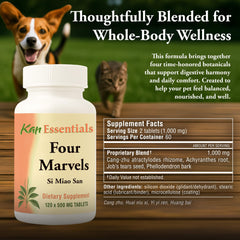 Kan Herb Four Marvels packaging close-up emphasizing California made quality and herbal care.