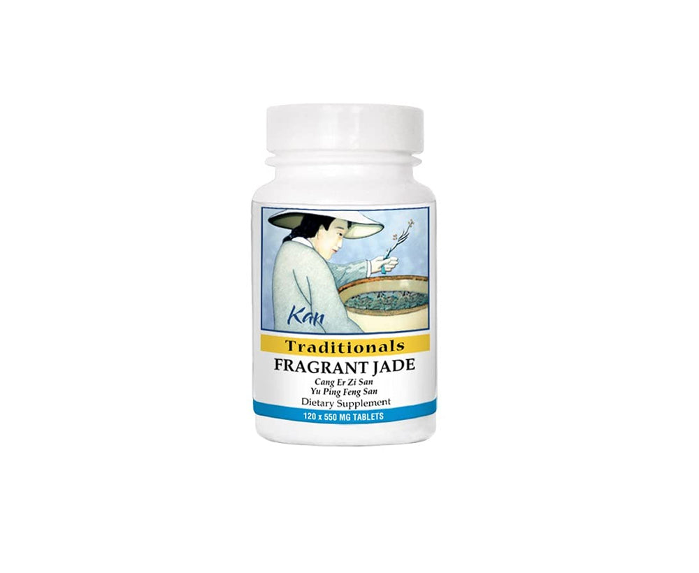 Kan Herbs Fragrant Jade bottle pour supports daily wellness with traditional herbs.