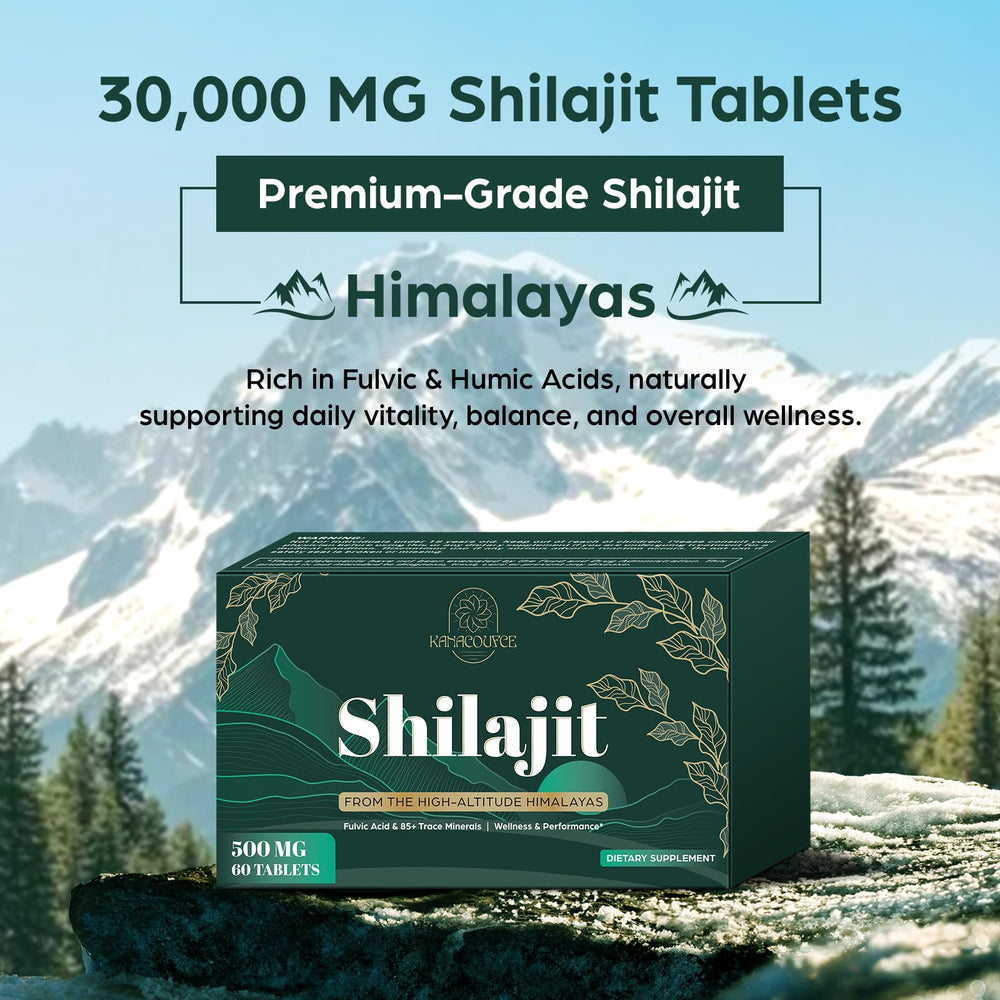 Kanacoufce Shilajit with fulvic acid and minerals for antioxidant potential.