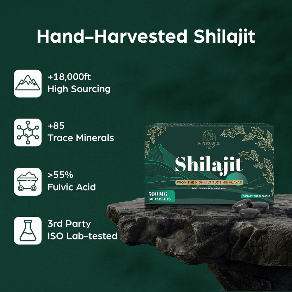 Kanacoufce lab-tested Shilajit tablets ensuring purity.