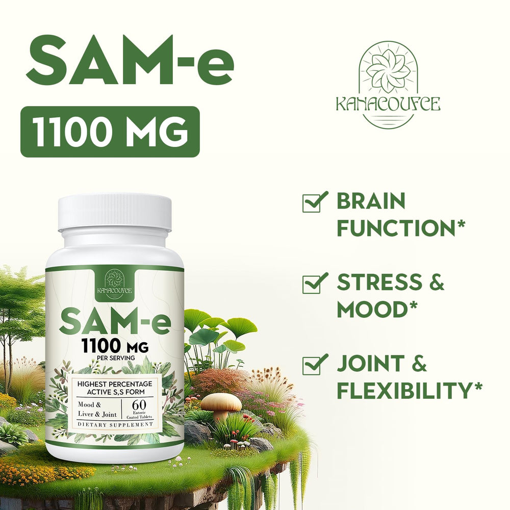 Kanacoufce SAM-e is vegan and gluten-free, supporting dietary preferences.