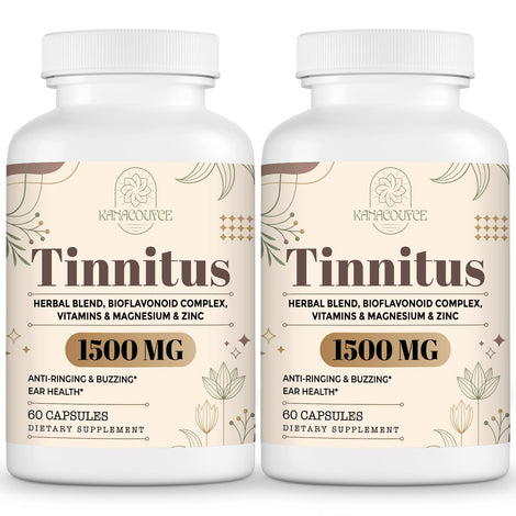 Kanacoufce tinnitus 1500mg bottle shows daily dosage and quality.
