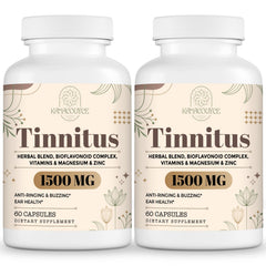 Kanacoufce tinnitus 1500mg bottle shows daily dosage and quality.