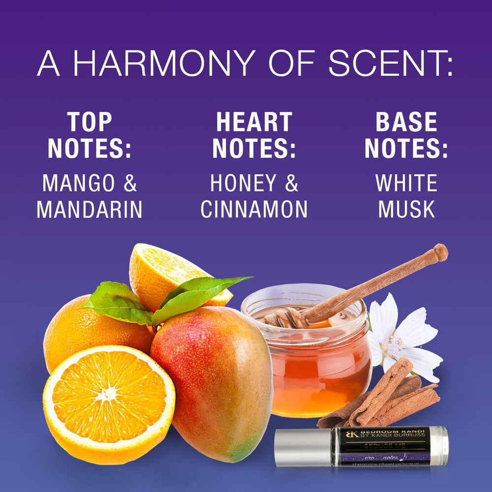 Kandi fragrance notes mango and mandarin evoke bright, uplifting aroma.