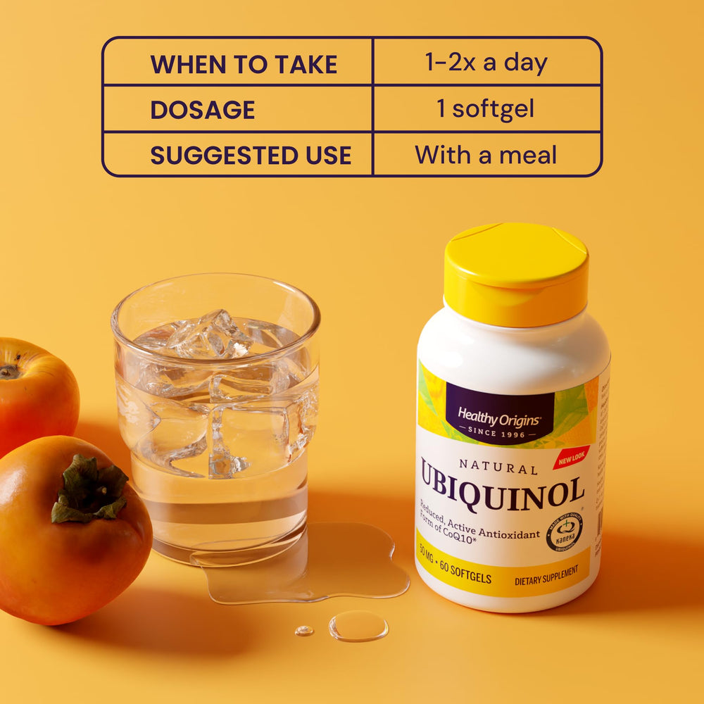Kaneka ubiquinol ingredient label closeup confirms high-purity active form.