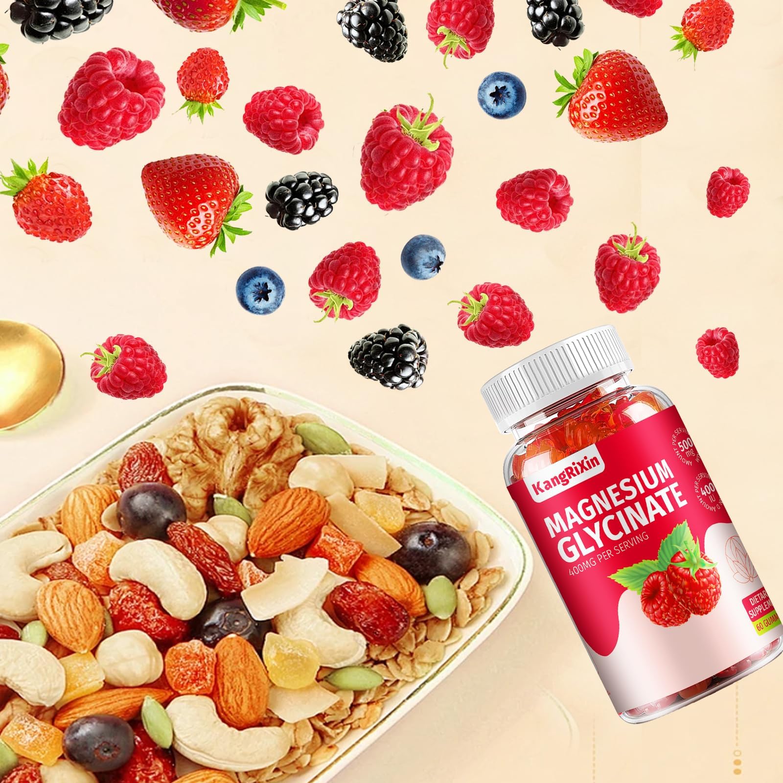 KangRiXin gummy bottle with 120-count label supports a 60-day routine.