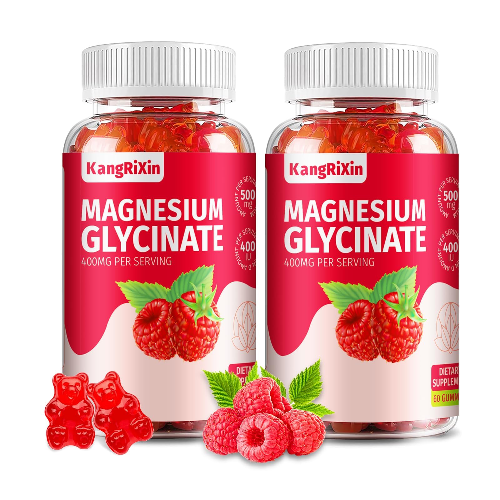 KangRiXin magnesium glycinate gummies bottle with raspberry flavor may support daily relaxation.