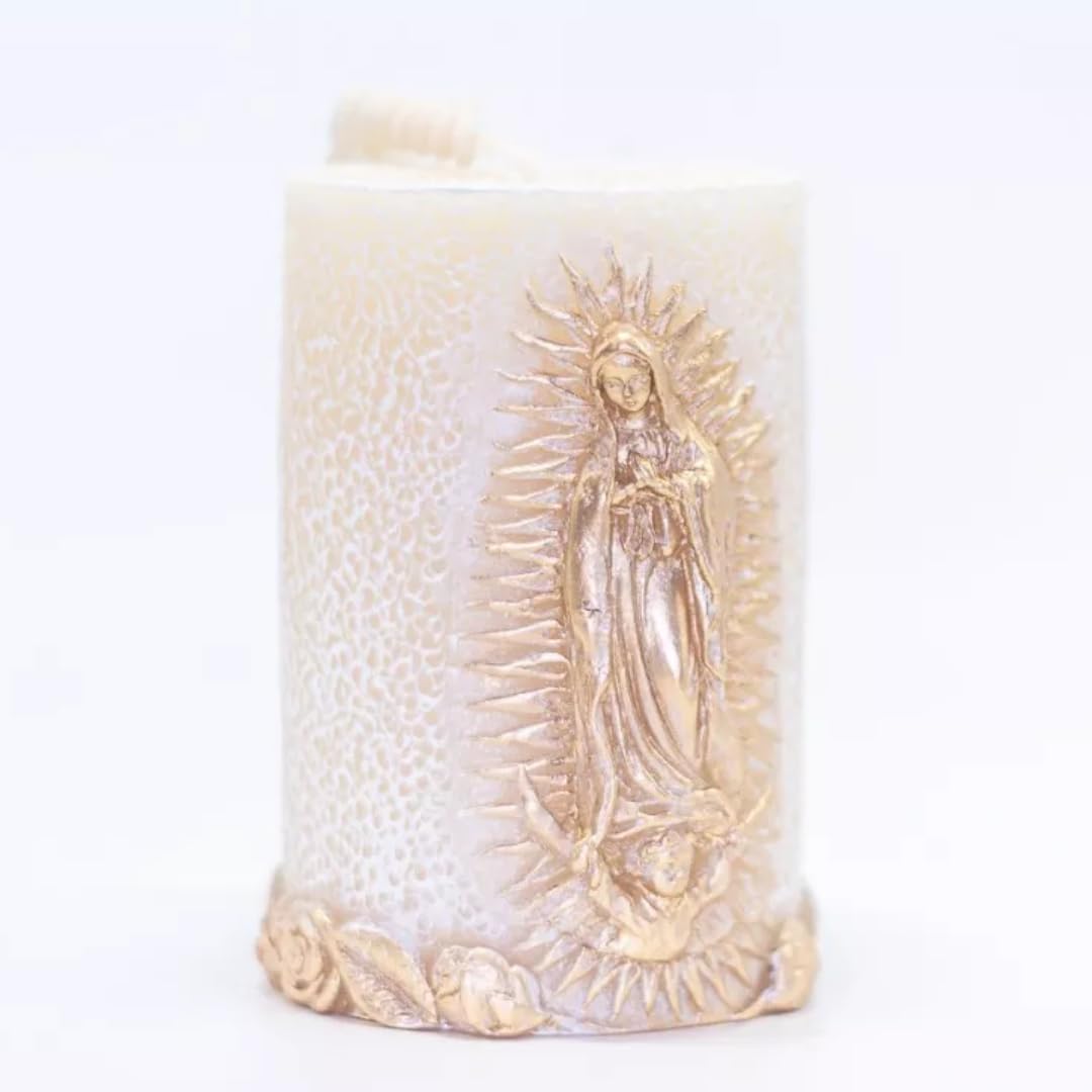 KANICA Virgen de Guadalupe scented candle with rose aroma for devotional spaces