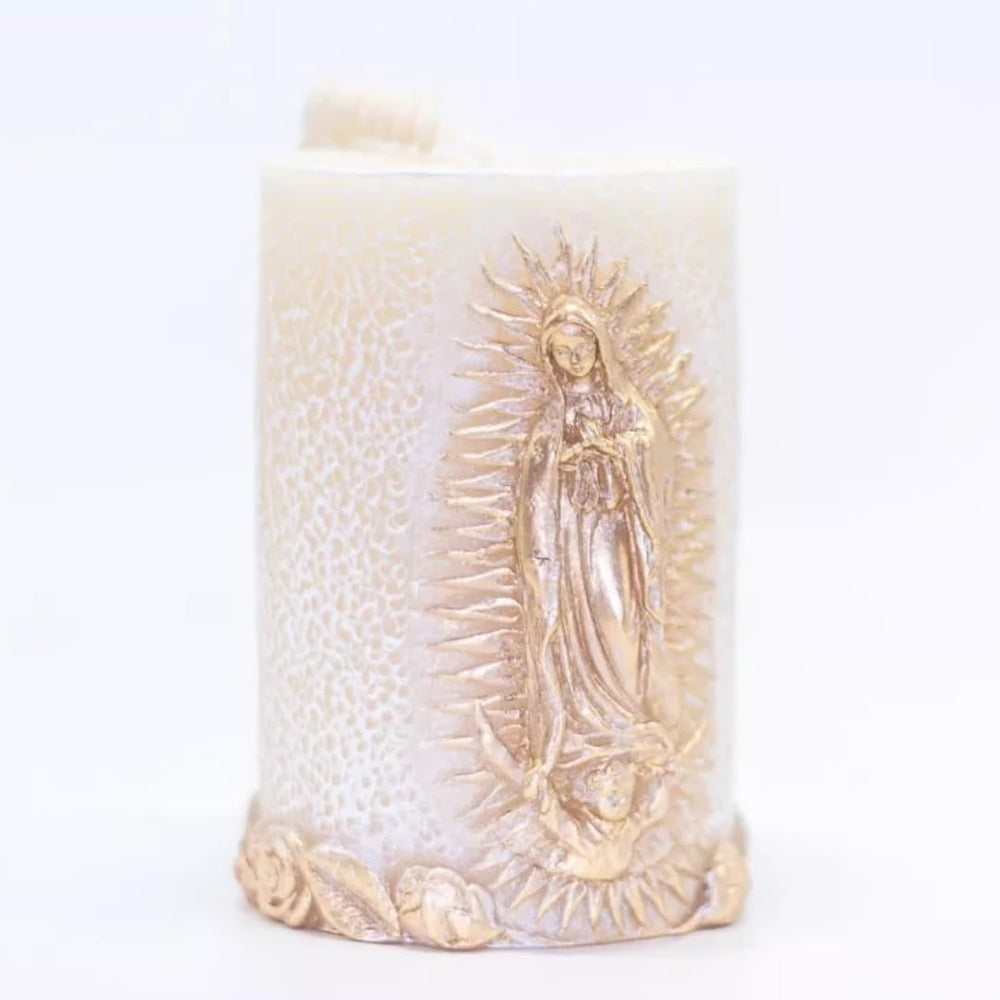 KANICA Virgen de Guadalupe scented candle with rose aroma for devotional spaces
