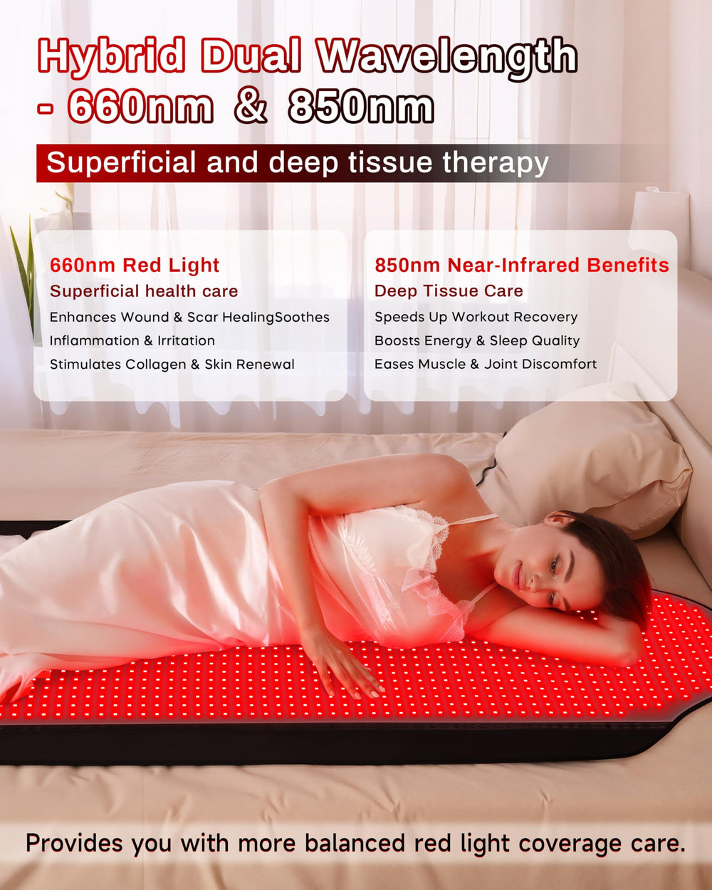 Kaoudt adjustable therapy modes and brightness for personalized sessions.