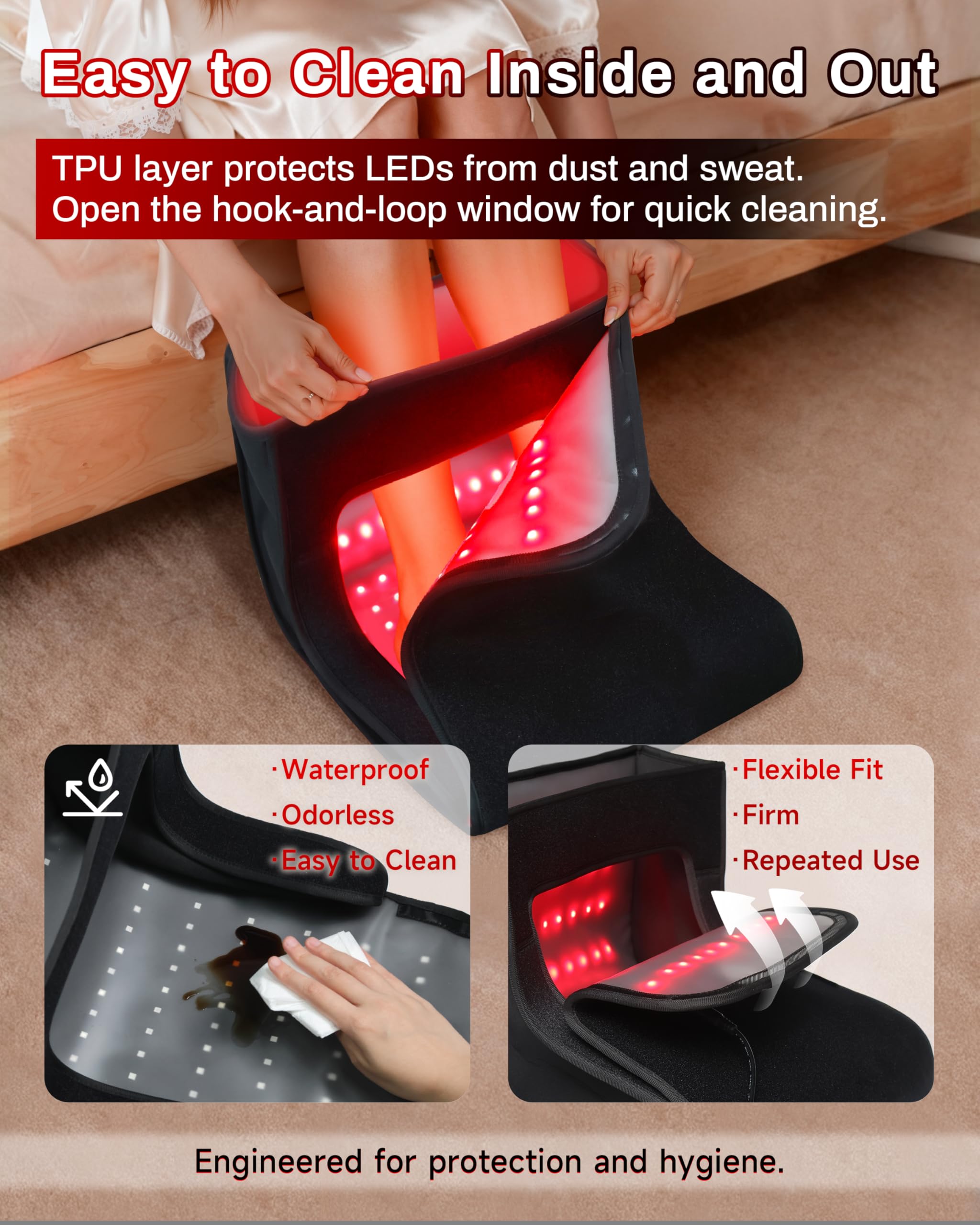 Kaoudt LED array close-up emphasizing dual-wavelength 660nm and 850nm LEDs