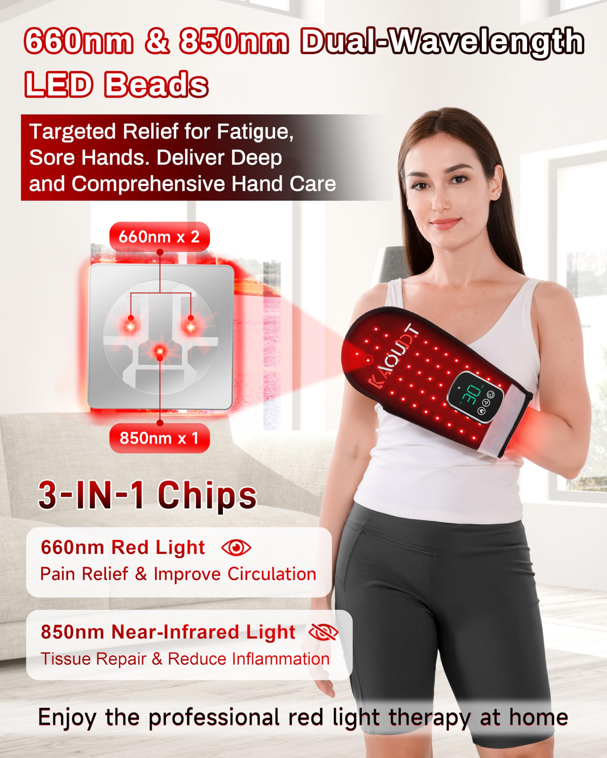 Glove with adjustable wrist strap and secure fit by Kaoudt