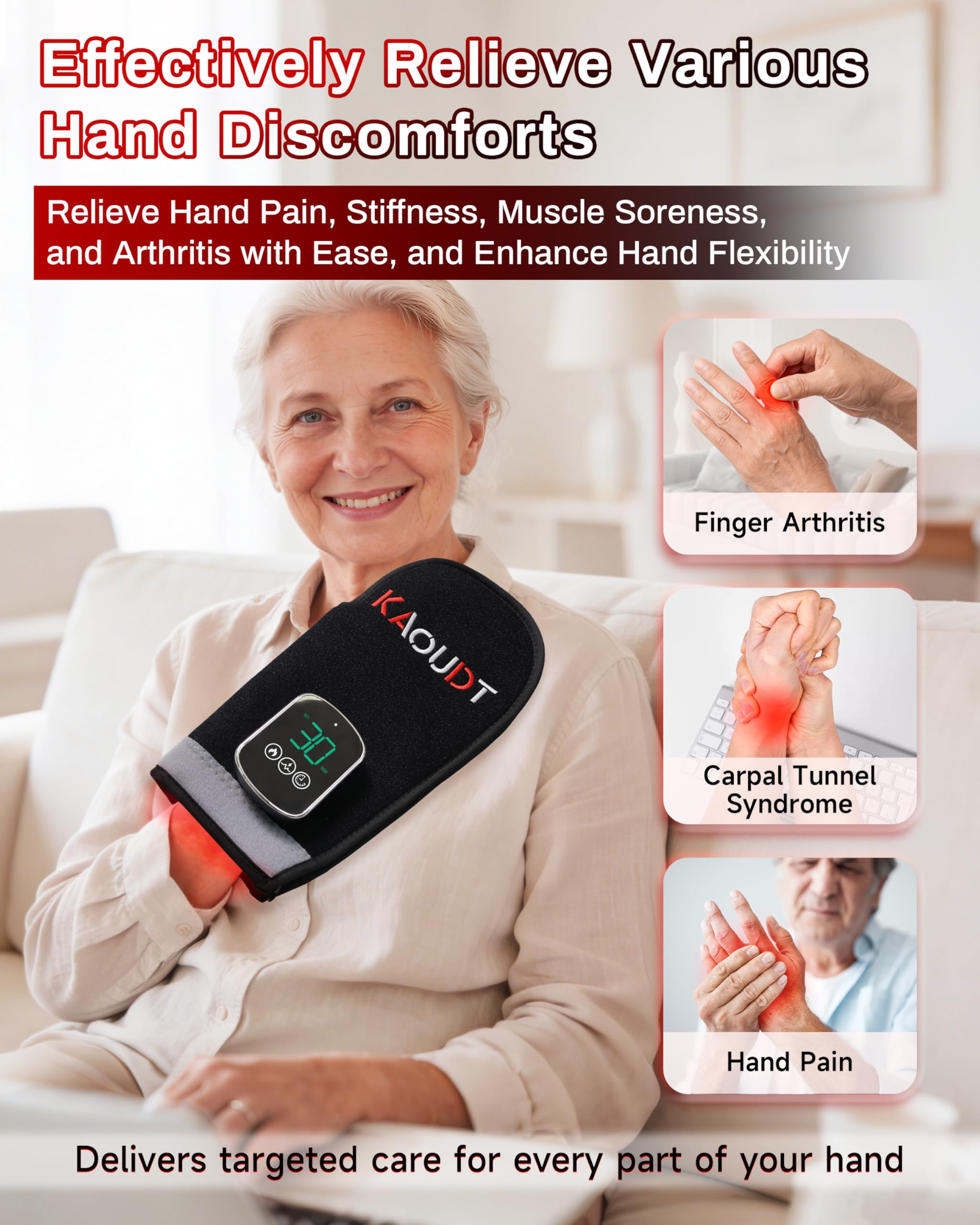 5000mAh battery in Kaoudt glove enabling 1–2 hours of cordless use