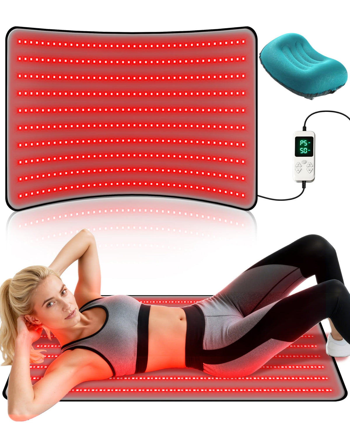 Kaoudt red light therapy mat back coverage for soothing warmth.